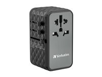 Verbatim UTA-06 strömadapter - GaN III, universell - 2 x USB, 2 x USB-C - 100 Watt 32121