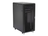 StarTech.com 32U 19" Server Rack Cabinet, Adjustable Depth 6-32 inch, Lockable 4-Post Network/Data/AV Equipment Rack Enclosure w/ Glass Door & Casters, Flat Pack, 1763lb/800kg Capacity - Free Standing Server Rack (RK3236BKF) - rack - 32U RK3236BKF