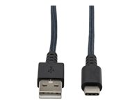 Eaton Tripp Lite Series Heavy Duty USB-A to USB C Charging Sync Cable Android M/M USB 2.0, UHMWPE and Aramid Fibers, Gray, 10 ft. (3 m) - USB typ C-kabel - USB till 24 pin USB-C - 3.048 m U038-010-GY-MAX