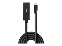 Lindy - USB typ C-förlängningskabel - 24 pin USB-C till likströmsuttag 3,5 mm, 24 pin USB-C - 5 m 43364