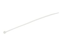 StarTech.com 15cm kabelkopplingar - 3mm bred, 39mm buntdiameter, 18kg draghållfasthet, självlåsande spärrband för nylon med böjd spets, 94 V-2/UL listad, 1000-pack - vitt - kabelsamlare - TAA-kompatibel CBMZT6NK