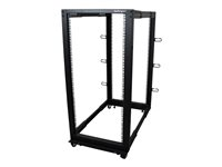 StarTech.com 25U-serverrack med öppen ram - 4 stolpar justerbart djup (59 cm till 104 cm) rack för nätverksutrustning med hjul/nivåfötter/kabelhantering (4POSTRACK25U) - rack - 25U 4POSTRACK25U