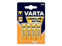 Varta Longlife Extra batteri - 4 x AA-typ - alkaliskt 4106101414