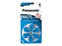 Panasonic PR675 batteri - 6 x PR44 - Zink-luft PR-675/6LB