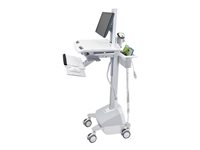 Ergotron StyleView EMR Cart with LCD Pivot, LiFe Powered vagn - för LCD-skärm/tangentbord/mus/streckkodsläsare/processor - grå, vit, polerat aluminium SV42-6302-3