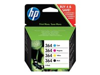 HP 364 Combo Pack - 4-pack - svart, gul, cyan, magenta - original - bläckpatron SD534EE#301