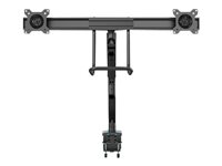 StarTech.com Desk Mount Dual Monitor Arm with USB & Audio, Slim Full Motion Adjustable Dual Monitor VESA Mount for 32" Displays (8kg/screen), Ergonomic Articulating, Desk Clamp or Grommet - One-touch Adjustment (ARMSLIMDUAL2USB3) monteringssats - justerbar arm - för 2 monitorer - svart ARMSLIMDUAL2USB3