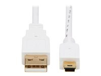 Eaton Tripp Lite Series Safe-IT USB 2.0 A to USB Mini-B Antibacterial Cable (M/M), White, 3 ft. (0.91 m) - USB-kabel - USB till mini-USB typ B - 90 cm U030AB-003-WH