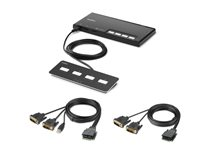 Belkin Modular Secure Dual Head - omkopplare för tangentbord/video/mus - 4 portar - TAA-kompatibel F1DN204MOD-DD-4