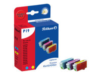 Pelikan P19 - gul, cyan, magenta - kompatibel - bläckpatron (alternativ för: Canon CLI-521C, Canon CLI-521M, Canon CLI-521Y) 4103291