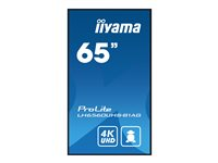 iiyama ProLite LH6560UHS-B1AG 65" Klass (64.5" visbar) LED-bakgrundsbelyst LCD-skärm - 4K - för digital skyltning LH6560UHS-B1AG
