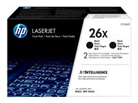 HP 26X - 2-pack - Lång livslängd - svart - original - LaserJet - tonerkassett (CF226XD) CF226XD