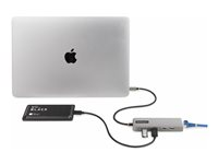 StarTech.com 3-Port USB-C Hub with 2.5 Gigabit Ethernet and 100W Power Delivery Passthrough Laptop Charging, USB-C to 2x USB-A/1x USB-C, USB 3.2 10Gbps Type-C Adapter Hub - Windows/macOS/Linux/Chromebook (10G2A1C25EPD-USB-HUB) - hubb - kompakt - 3 portar 10G2A1C25EPD-USB-HUB