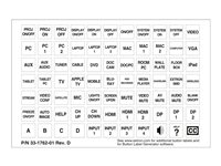 Extron Backlit Button Labels - knappetiketter för fjärrkontroll 33-1762-01