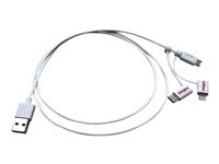 Roline - USB-kabel - USB till Lightning/Micro-USB Type B/USB-C - 1 m 11.02.8329