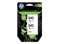 HP 343 - 2-pack - färg (cyan, magenta, gul) - original - bläckpatron CB332EE