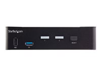 StarTech.com 2-ports HDMI KVM-switch - En skärm 4K 60 Hz Ultra HD HDR - Desktop HDMI 2.0 KVM-switch med 2 portar USB 3.0-hubb (5 Gbit/s) och 4x USB 2.0 HID, ljud - Snabbtangenter för omkoppling - TAA - omkopplare för tangentbord/video/mus/ljud - 2 portar - rackmonterbar - TAA-kompatibel SV231HU34K6