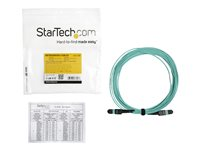 StarTech.com MTP Fiber Optic Cable - 15 ft / 5m - OM3 - 40Gb - Push / Pull Tab - Plenum - MPO / MTP Connector - Fiber Patch Cable (MPO12PL5M) - nätverkskabel - 5 m - havsblå MPO12PL5M