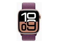 Apple Watch Series 10 (GPS + Cellular) - guldrosa aluminium - smart klocka med sportögla - plommonfärgat - 64 GB MWXC3QN/A