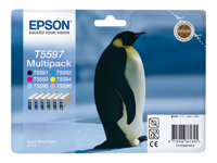 Epson Multipack T5597 - svart, gul, cyan, magenta, ljus magenta, ljus cyan - original - bläckpatron C13T55974010