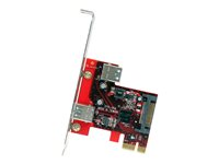 StarTech.com 2 port PCI Express SuperSpeed USB 3.0 Card with UASP Support - 1 Internal 1 External - Dual Port PCIe USB 3.0 Adapter (PEXUSB3S11) - USB-adapter - PCIe 2.0 - 2 portar PEXUSB3S11