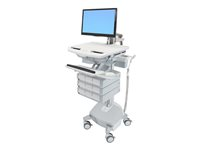 Ergotron StyleView Cart with LCD Arm, LiFe Powered, 9 Drawers vagn - öppen arkitektur - för LCD-skärm/tangentbord/mus/processor/anteckningsbok/streckkodsläsare - TAA-kompatibel SV44-1292-C