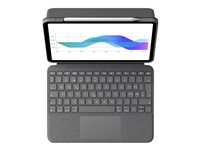 Logitech Folio Touch - tangentbord och foliefodral - med pekdyna - QWERTZ - schweizisk - oxford-grå Inmatningsenhet 920-009960