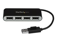 StarTech.com Bärbar USB 2.0-hubb med 4 portar och inbyggd kabel - hubb - 4 portar ST4200MINI2