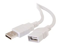 C2G 3.3ft USB Extension Cable - USB A to USB A Extension Cable - USB 2.0 - White - M/F - USB-kabel - USB till USB - 0.9 m 19003