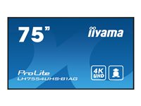 iiyama ProLite LH7554UHS-B1AG 75" Klass (74.5" visbar) LED-bakgrundsbelyst LCD-skärm - 4K - för digital skyltning LH7554UHS-B1AG