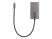 StarTech.com USB C Video Adapter, USB C to HDMI DVI VGA Adapter, Up to 4K 60Hz, Aluminum, Multiport Video Display Adapter for Laptops, Thunderbolt 3/4 Compatible, USB Type C Monitor Adapter - USB C Travel Adapter (118-USBC-HDMI-VGADVI) - dockningsstation - USB-C - VGA, DVI, HDMI 118-USBC-HDMI-VGADVI