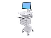 Ergotron StyleView Cart with LCD Pivot, SLA Powered, 3 Drawers vagn - öppen arkitektur - för LCD-skärm/tangentbord/mus/processor/anteckningsbok/streckkodsläsare - TAA-kompatibel SV44-1331-C