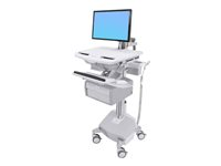 Ergotron StyleView Cart with LCD Arm, LiFe Powered, 2 Tall Drawers vagn - öppen arkitektur - för LCD-skärm/tangentbord/mus/processor/anteckningsbok/streckkodsläsare - TAA-kompatibel SV44-12C2-C