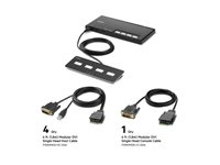 Belkin Modular Secure Single Head - omkopplare för tangentbord/video/mus - 4 portar - TAA-kompatibel F1DN104MOD-DD-4