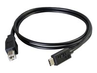 C2G 3m USB 2.0 USB Type C to USB B Cable M/M - USB C Cable Black - USB typ C-kabel - USB typ B till 24 pin USB-C - 3 m 88860