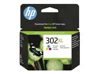 HP 302XL - Lång livslängd - färg (cyan, magenta, gul) - original - bläckpatron F6U67AE#UUS