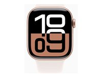 Apple Watch Series 10 (GPS + Cellular) - guldrosa aluminium - smart klocka med sportband - light blush - 64 GB MWX93QN/A