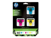 HP 363 - 3-pack - gul, cyan, magenta - original - bläckpatron CB333EE