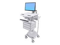 Ergotron StyleView Cart with LCD Arm, LiFe Powered, 3 Drawers vagn - öppen arkitektur - för LCD-skärm/tangentbord/mus/processor/anteckningsbok/streckkodsläsare - TAA-kompatibel SV44-1232-2