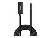 Lindy - USB typ C-förlängningskabel - 24 pin USB-C till likströmsuttag 3,5 mm, 24 pin USB-C - 5 m 43356