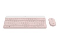 Logitech Slim Wireless Combo MK470 - sats med tangentbord och mus - QWERTZ - tysk - rosa Inmatningsenhet 920-011314