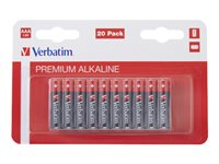 Verbatim batteri - 20 x AAA / LR03 - alkaliskt 49876