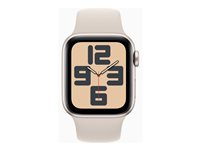 Apple Watch SE (GPS) 2a generation - stjärnljusaluminium - smart klocka med sportband - starlight - 32 GB MR9V3QF/A