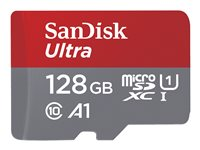 SanDisk Ultra - flash-minneskort - 128 GB - mikroSDXC UHS-I SDSQUAB-128G-GN6FA