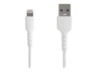 StarTech.com 2m tålig vitt USB-A till Blixtkabel - Tungt, robust aramifiber USB typ A till Blixtladdare/synkron strömsladd - Apple MFi-certifierad iPad/iPhone 12 - Lightning-kabel - Lightning / USB - 2 m RUSBLTMM2M