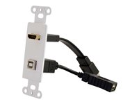 C2G HDMI and USB Pass Through Wall Plate - monteringsplatta 39702