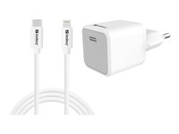 Sandberg strömadapter - 2-i-1 - 24 pin USB-C - 20 Watt - med USB-C to Lightning cable (1m) 441-57