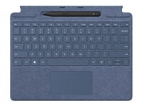 Microsoft Surface Pro Signature Keyboard - tangentbord - med pekplatta, accelerometer, Förvarings- och laddningsfack för Surface Slim Pen 2 - QWERTY - engelska - safir - med Slim Pen 2 Inmatningsenhet 8X8-00101