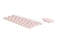 Logitech Slim Wireless Combo MK470 - sats med tangentbord och mus - QWERTY - rosa Inmatningsenhet 920-011315