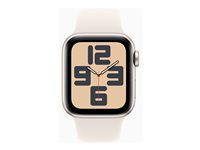 Apple Watch SE (GPS + Cellular) 2a generation - stjärnljusaluminium - smart klocka med sportband - starlight - 32 GB MXGK3QN/A